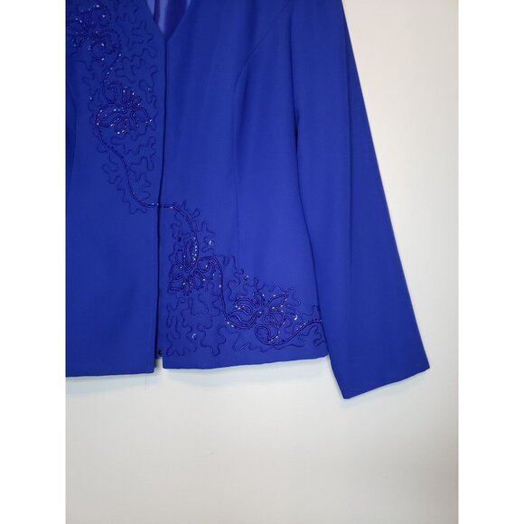 Vtg R&M Richards Karen Kwong Womens 12 Blazer Jacket Blue Special Occasion - Picture 3 of 6